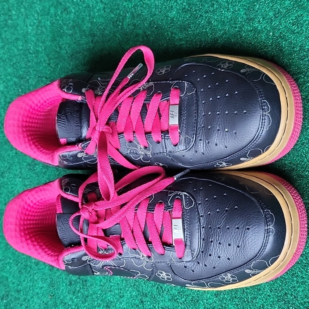 Nike Air Force 1 Black Floral Pink
